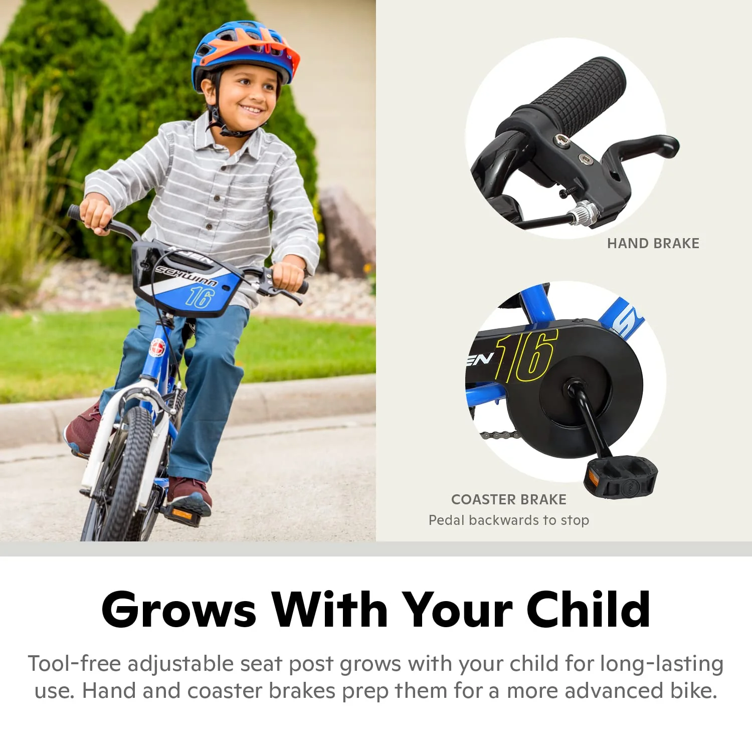 Schwinn Koen & Elm 16-Inch Kids BMX Bike, Adjustable, SmartStart Design, Ages 3-7