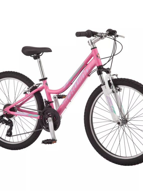 Schwinn Ranger 24" Girls' Mountain Bike, 21-Speed, Pink, Aluminum Frame, Suspension Fork