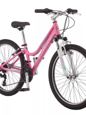 Schwinn Ranger 24" Girls' Mountain Bike, Pink - 21-Speed, Aluminum Frame, Suspension Fork