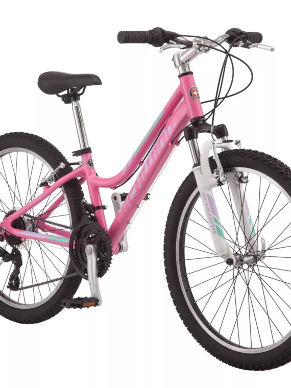 Schwinn Ranger 24" Girls' Mountain Bike, Pink - 21-Speed, Aluminum Frame, Suspension Fork