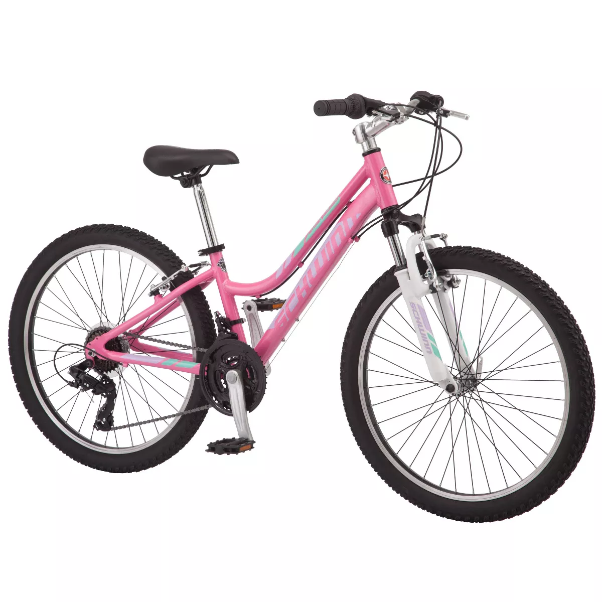 Schwinn Ranger 24" Girls' Mountain Bike, Pink - 21-Speed, Aluminum Frame, Suspension Fork