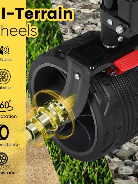 Sekey Extra Large 48'' Foldable Wagon with 440 lbs Capacity, All-Terrain Wheels & Cup Holders