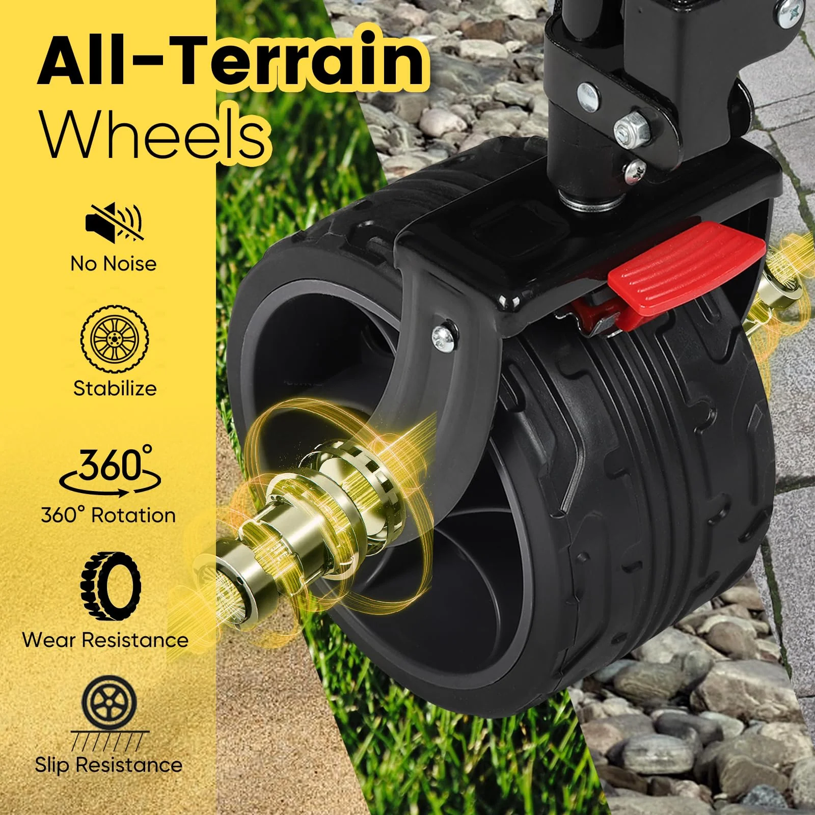 Sekey Extra Large 48'' Foldable Wagon with 440 lbs Capacity, All-Terrain Wheels & Cup Holders