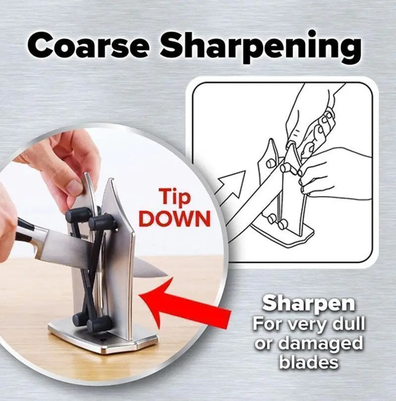Shapezel™ Professional Stainless Steel Knife Sharpener with Tungsten Carbide Arms for All Blade Types