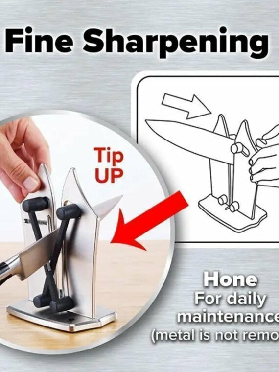 Shapezel™ Professional Stainless Steel Knife Sharpener with Tungsten Carbide Arms for All Blade Types