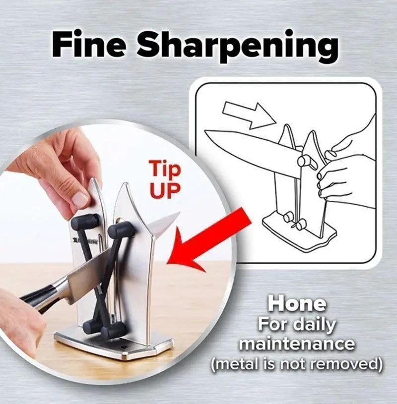 Shapezel™ Professional Stainless Steel Knife Sharpener with Tungsten Carbide Arms for All Blade Types
