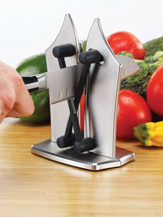 Shapezel™ Professional Stainless Steel Knife Sharpener with Tungsten Carbide Arms for All Blade Types