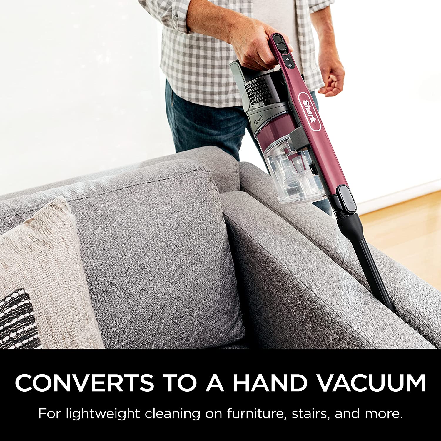 Shark IZ362H Cordless Stick Vacuum, Anti-Allergen, Lightweight, Self-Cleaning Brushroll, 40 Min Runtime, HEPA Filter