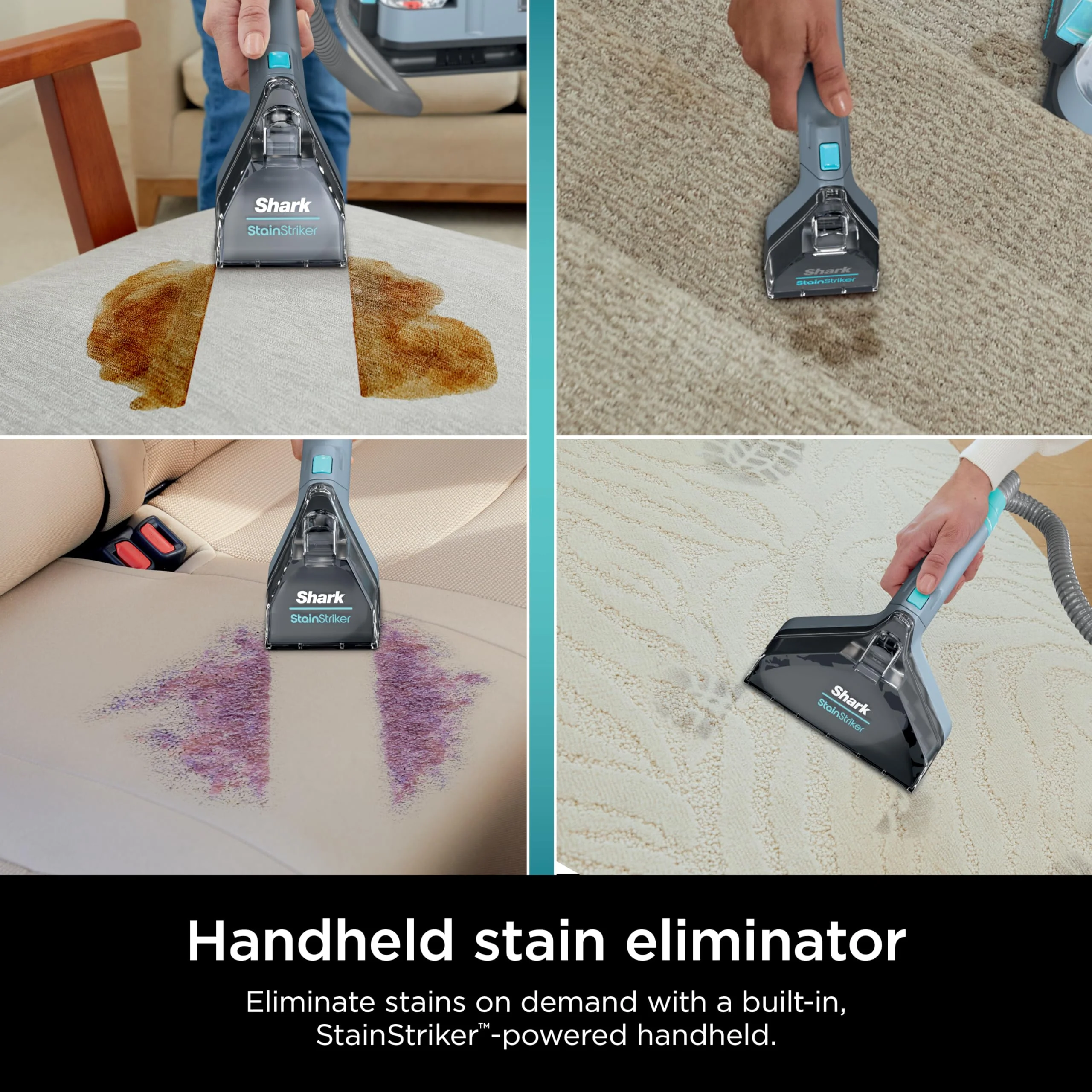 Shark StainStriker Carpet & Upholstery Cleaner, Powerful Stain Removal, 20x Stain-Fighting, Lightweight, Pet-Friendly