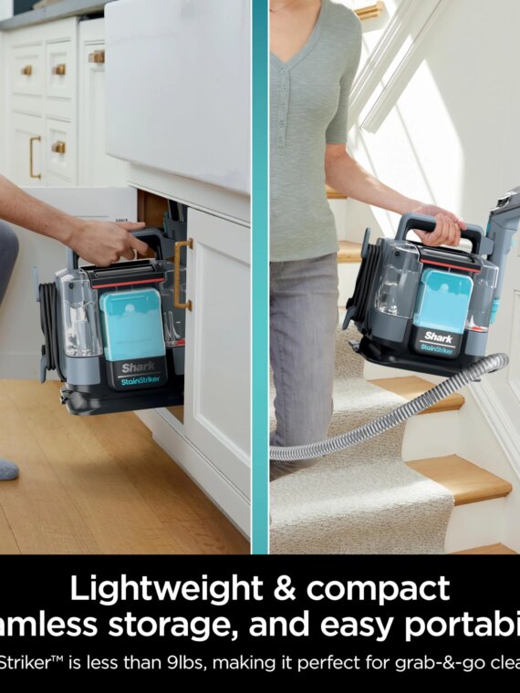 Shark StainStriker Carpet & Upholstery Cleaner, Powerful Stain Removal, 20x Stain-Fighting, Lightweight, Pet-Friendly