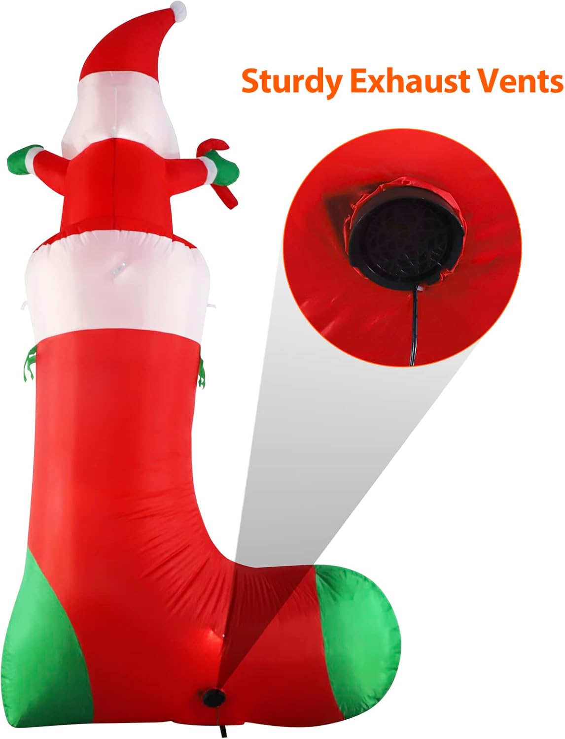 SHDEJTG 10ft Inflatable Santa Claus with LED Lights for Christmas Indoor/Outdoor Decor
