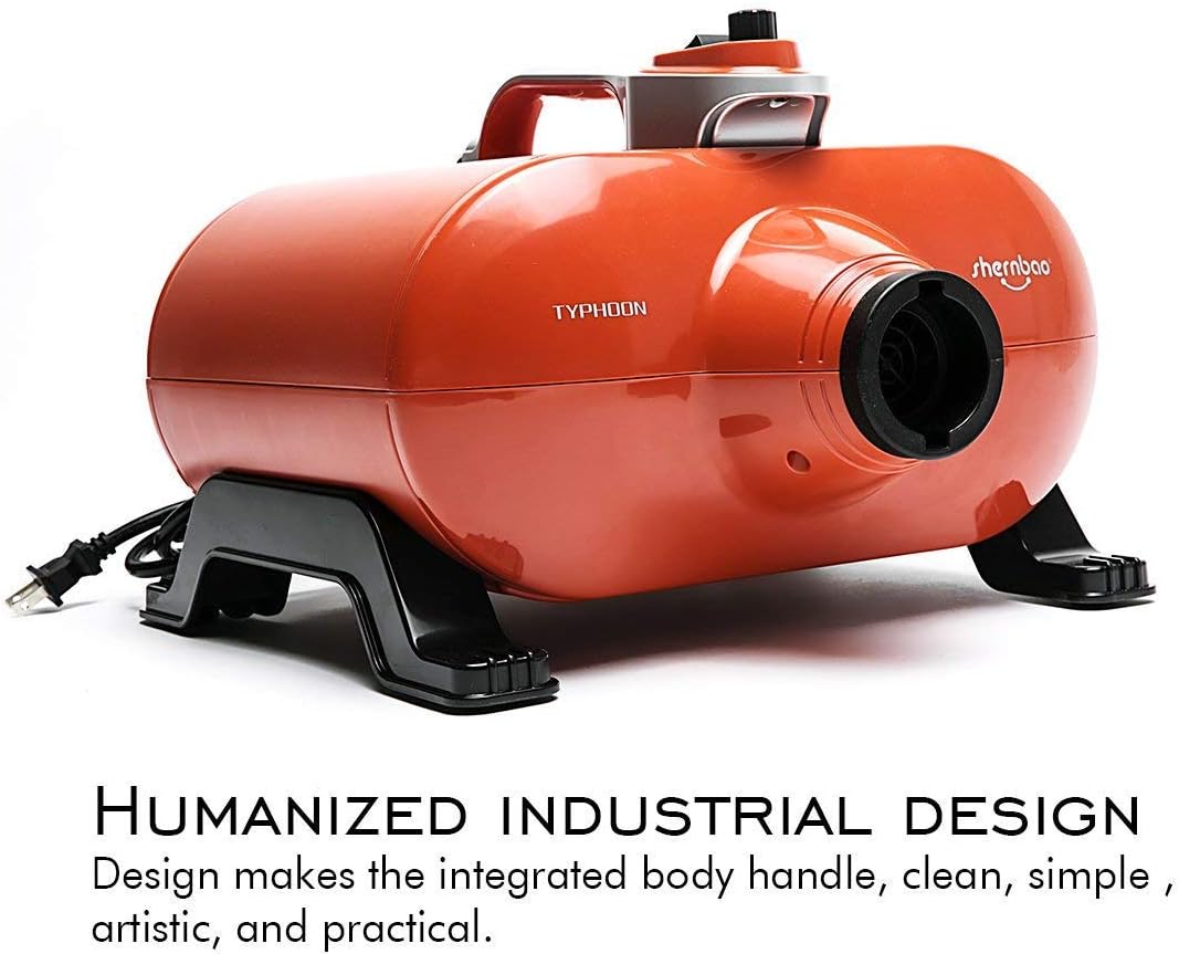 Shernbao 6.0HP High Velocity Dog Grooming Dryer with Adjustable Speed, Dual Motor, and Accessories