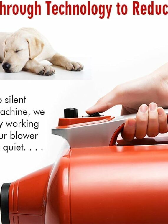 Shernbao 6.0HP High Velocity Dog Grooming Dryer with Adjustable Speed, Dual Motor, and Accessories