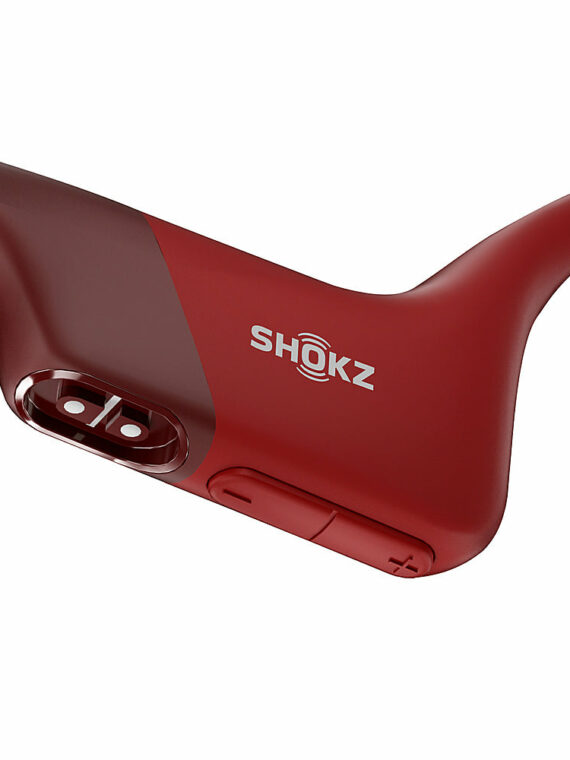 Shokz OpenRun Red Bone Conduction Open-Ear Endurance Headphones for Active Lifestyles