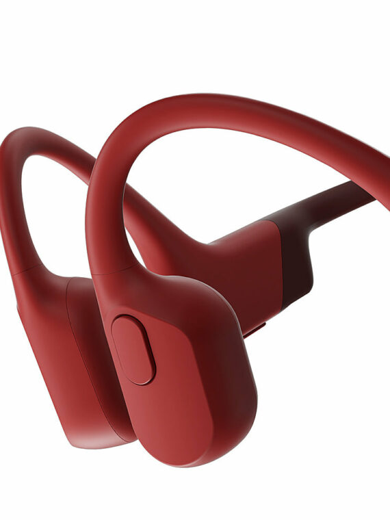 Shokz OpenRun Red Bone Conduction Open-Ear Endurance Headphones for Active Lifestyles