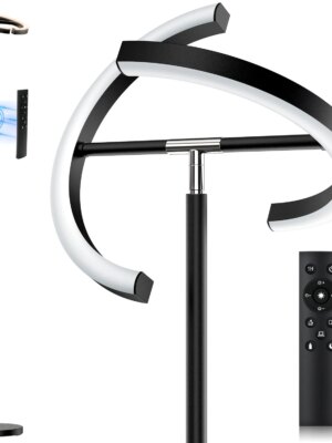 SIBRILLE LED Floor Lamp, Stepless Dimmable 3000-6000K, Adjustable Brightness, Energy Efficient, Modern Design, Remote Control