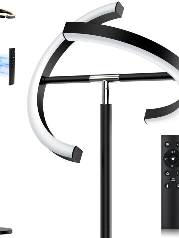 SIBRILLE LED Floor Lamp, Stepless Dimmable 3000-6000K, Adjustable Brightness, Energy Efficient, Modern Design, Remote Control