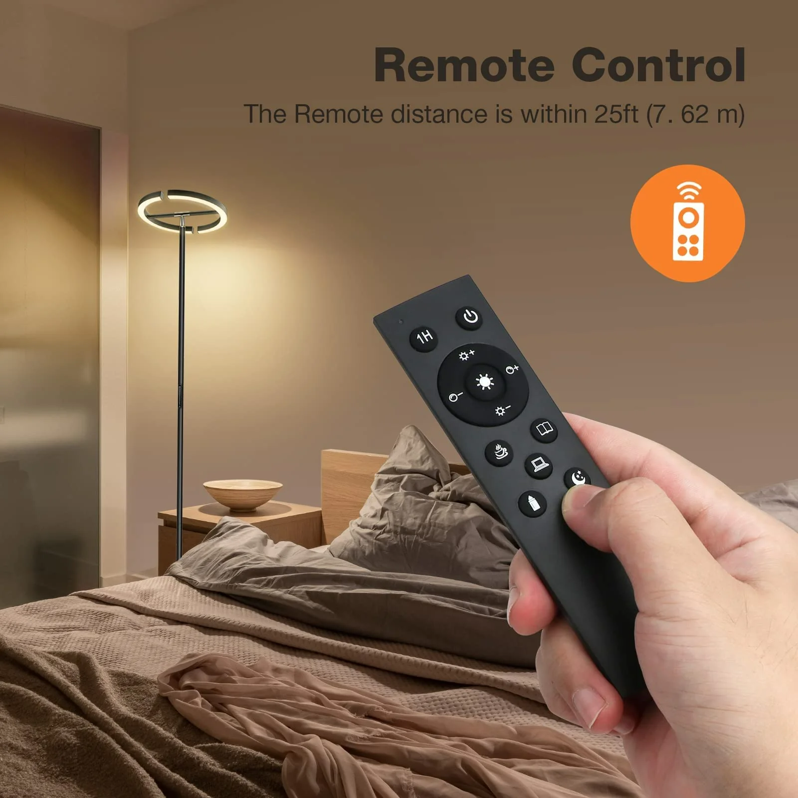 SIBRILLE LED Floor Lamp, Stepless Dimmable 3000-6000K, Adjustable Brightness, Energy Efficient, Modern Design, Remote Control