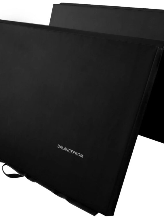 Signature Fitness 4'x8'x2" Folding Gym Mat, High-Density Foam, Durable Vinyl, for Yoga & Martial Arts