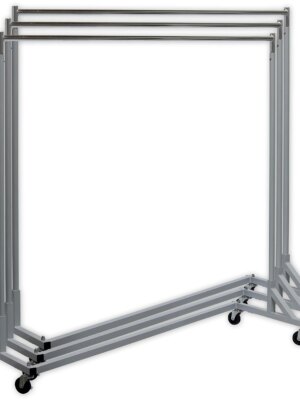 Simple Houseware Z-Base Garment Rack, Industrial Grade, 400 lbs Capacity, Heavy-Duty Casters, Silver Finish