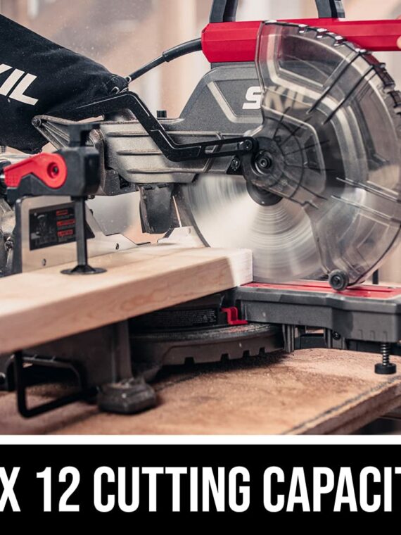 SKIL 10" Dual Bevel Sliding Compound Miter Saw, 15 Amp Motor, LED Shadow Line, 2x12 Capacity
