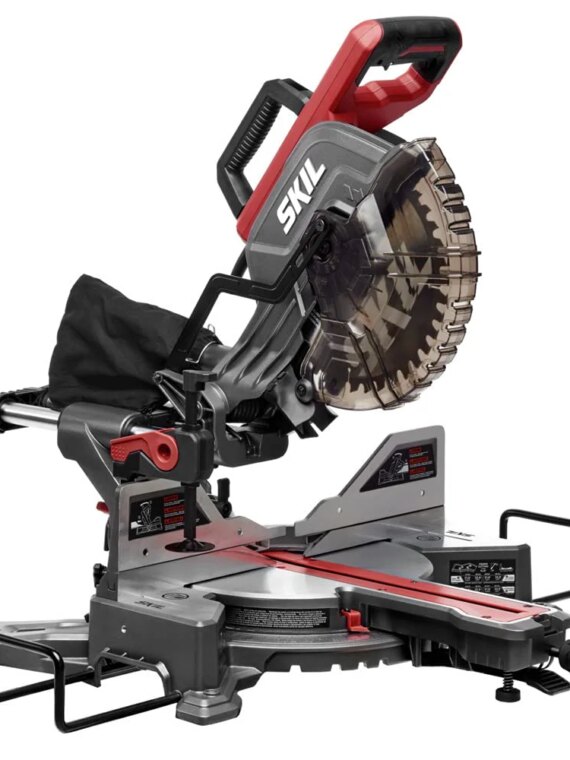 SKIL 10" Dual Bevel Sliding Compound Miter Saw, 15 Amp Motor, LED Shadow Line, 2x12 Capacity