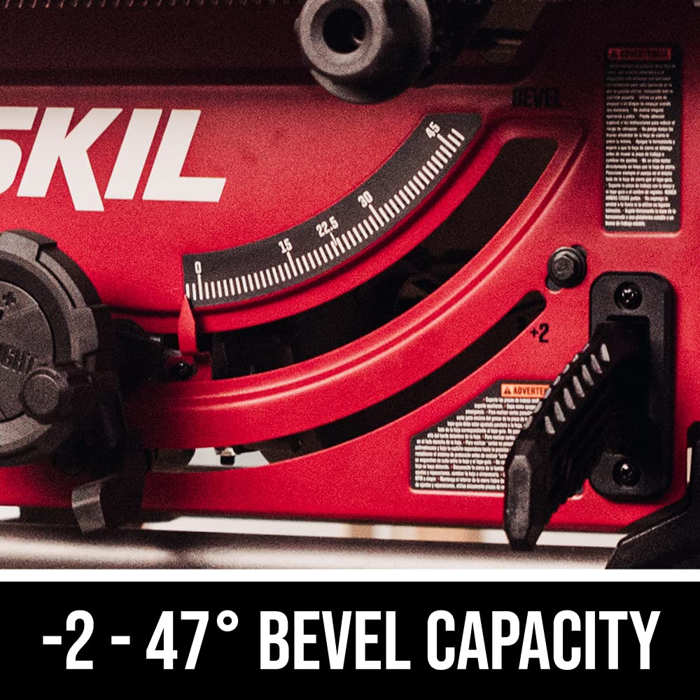 SKIL 10" Portable Jobsite Table Saw, 15 Amp with Folding Stand, Rack & Pinion Fence Rails