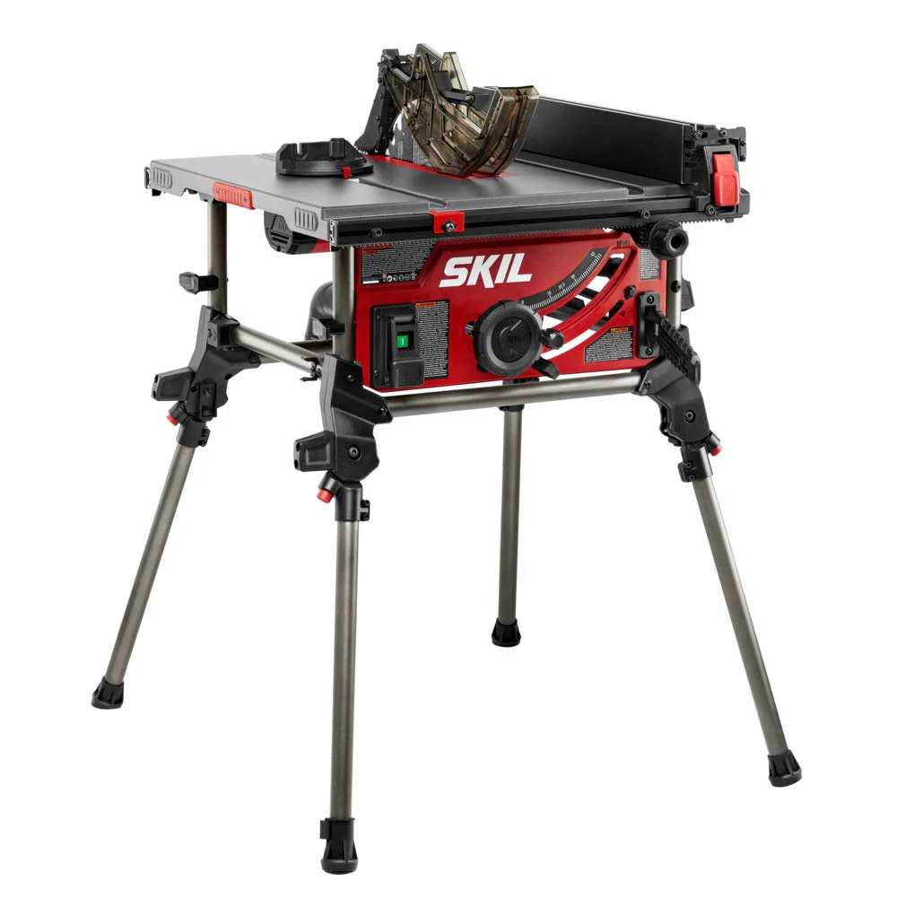 SKIL 10" Portable Jobsite Table Saw, 15 Amp with Folding Stand, Rack & Pinion Fence Rails