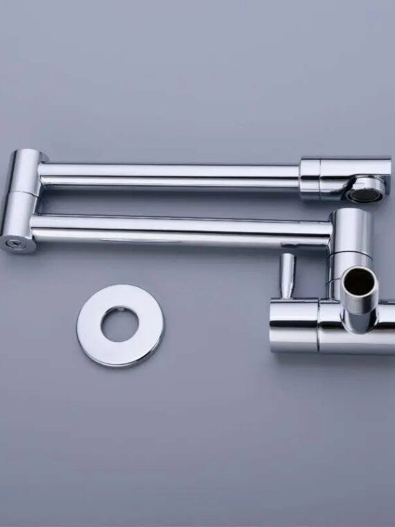 Sleek Stainless Steel Retractable Wall-Mounted Pot Filler Faucet for Kitchen by [Brand Name]