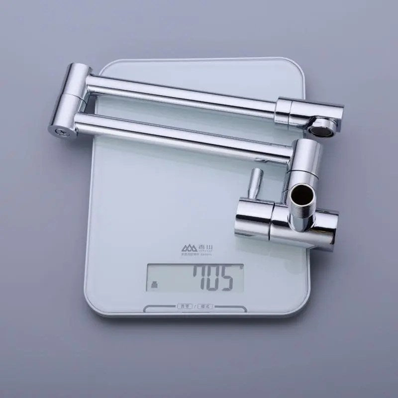 Sleek Stainless Steel Retractable Wall-Mounted Pot Filler Faucet for Kitchen by [Brand Name]