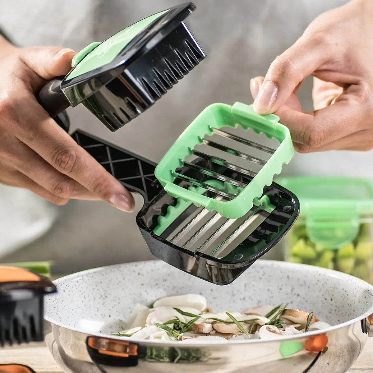 Slicie™ Stainless Steel Handheld Vegetable & Fruit Cutter with Interchangeable Blades