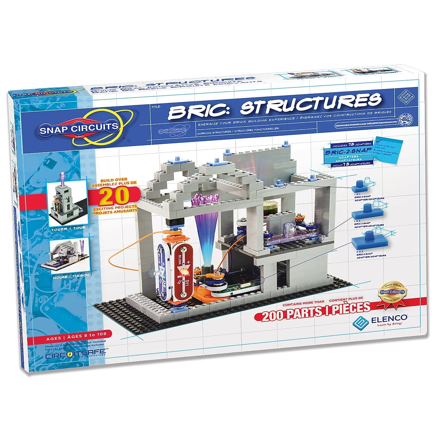 Snap Circuits BRIC: Structures Kit - Build with Lights, Sounds & 3D Circuits, Ages 8+