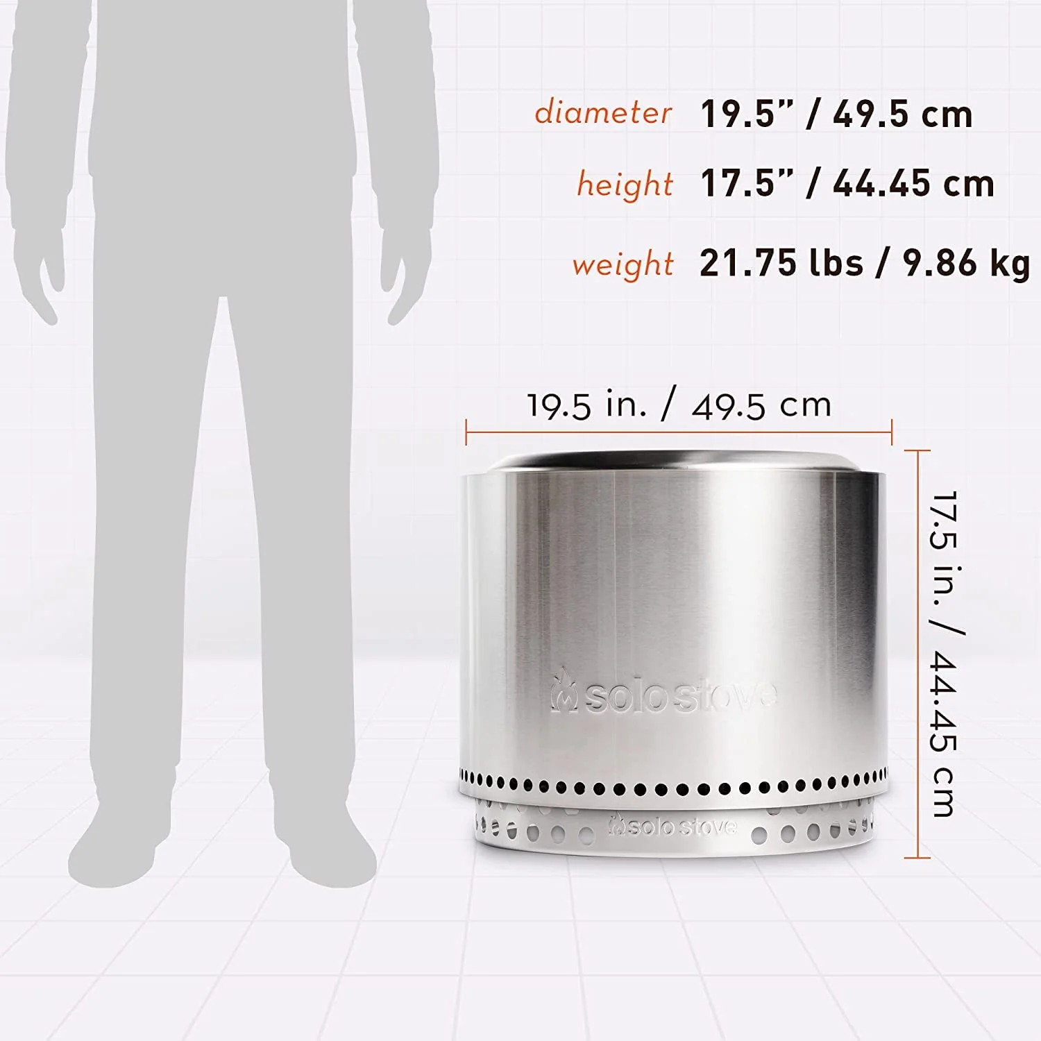 Solo Stove Bonfire 2.0 Smokeless Fire Pit with Stand, 19.5 Inch, Portable & Durable for Outdoor Use