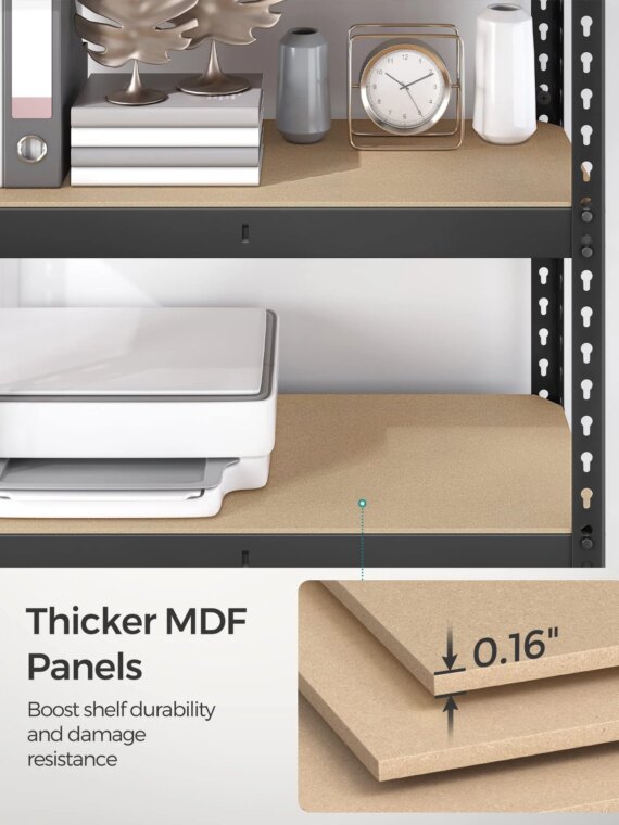 SONGMICS 5-Tier Adjustable Steel Garage Storage Shelves Set, 2 Units, 386 lb Capacity per Shelf