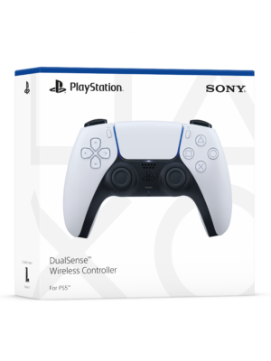 Sony PlayStation 5 DualSense Wireless Controller, White - Haptic Feedback & Adaptive Triggers