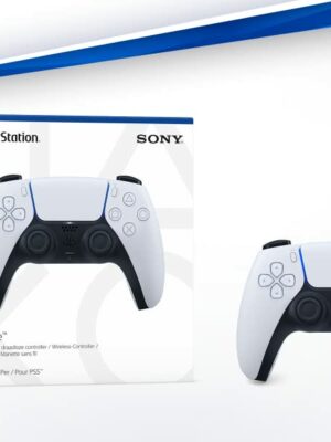 Sony PlayStation 5 DualSense Wireless Controller, White – Haptic Feedback & Adaptive Triggers