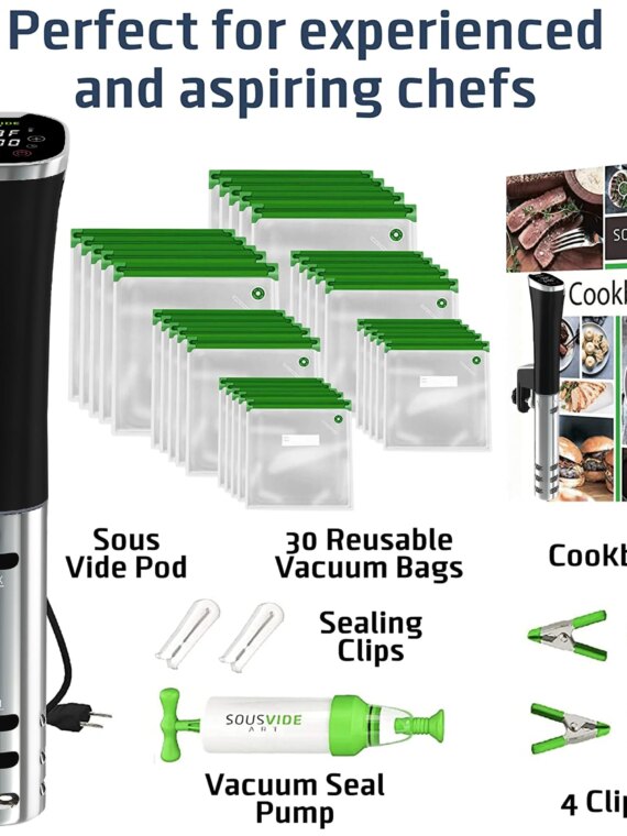 SOUSVIDE ART 800W Sous Vide Immersion Cooker Kit for Perfectly Cooked Meals