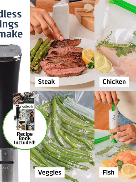 SOUSVIDE ART 800W Sous Vide Immersion Cooker Kit for Perfectly Cooked Meals
