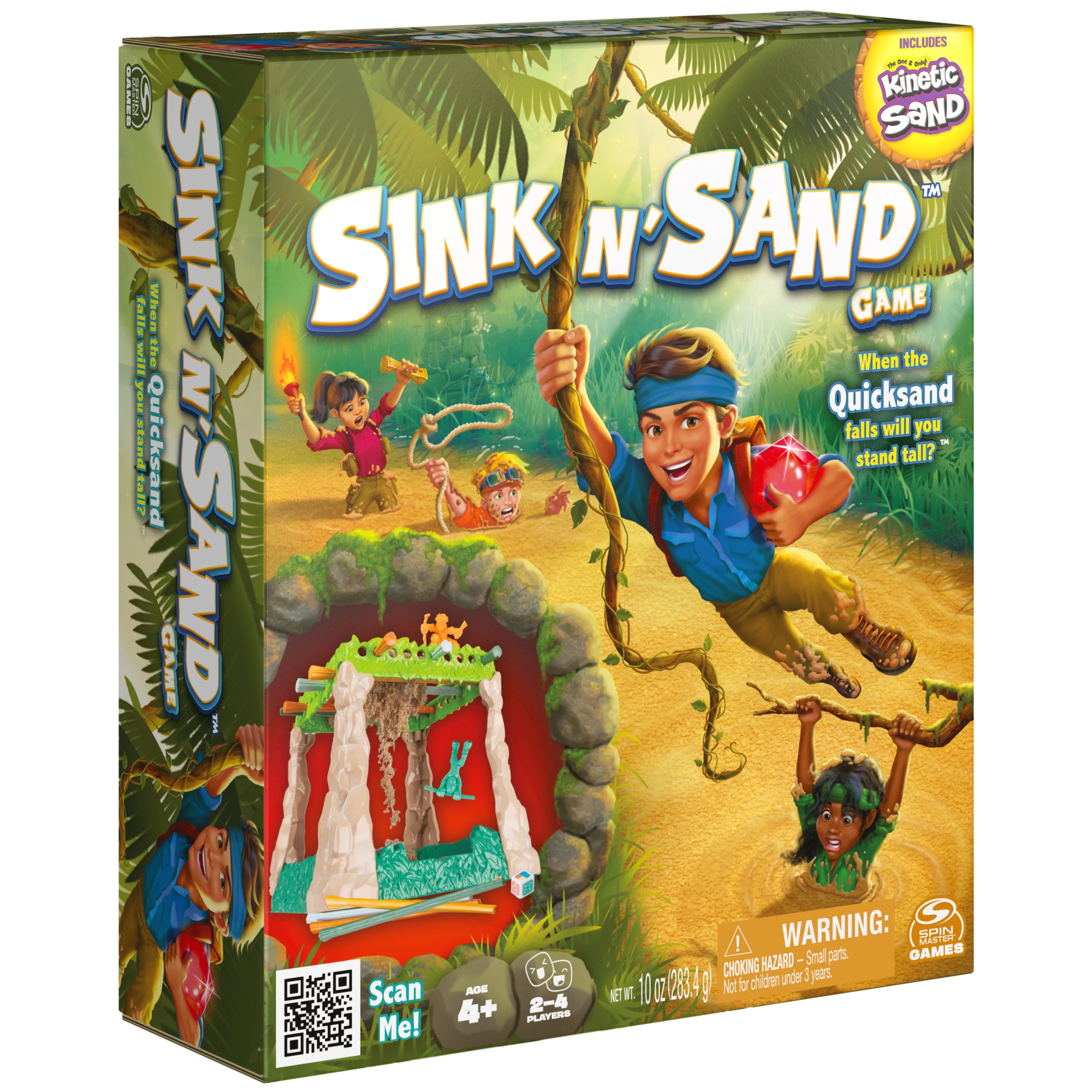Spin Master Sink N’ Sand Board Game with Kinetic Sand for Kids Ages 4+, Family Fun Adventure