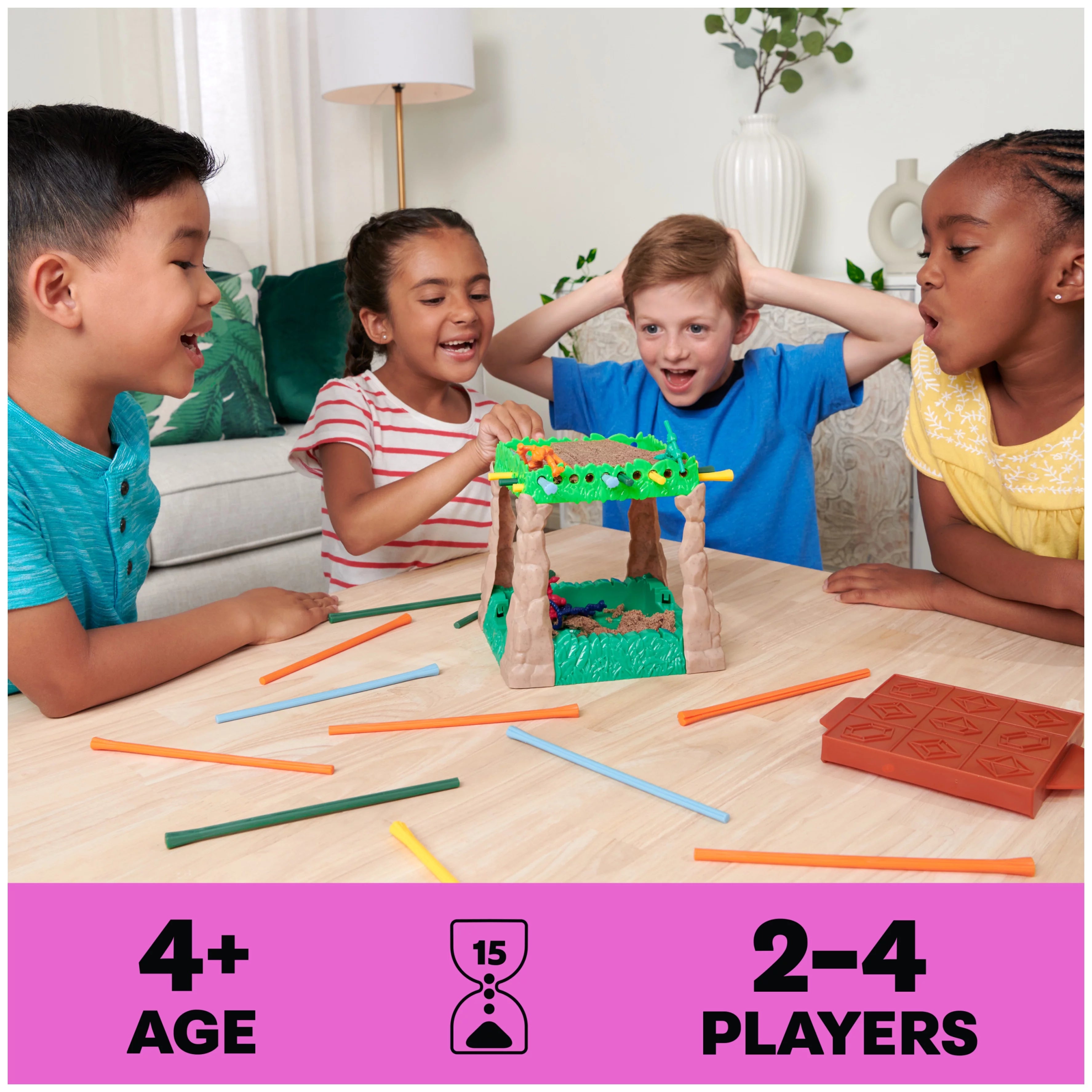 Spin Master Sink N’ Sand Board Game with Kinetic Sand for Kids Ages 4+, Family Fun Adventure