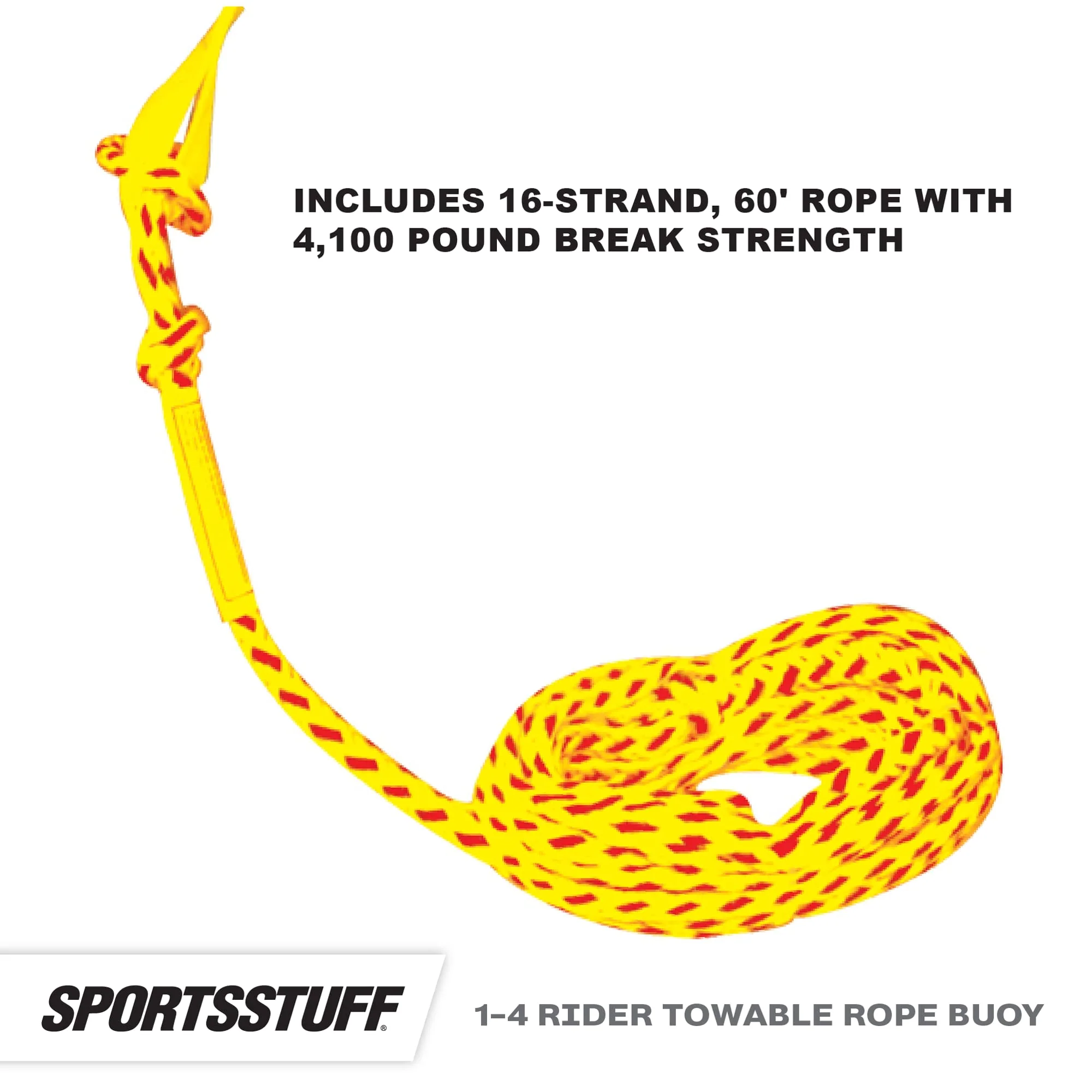 Sportsstuff Booster Ball Towable Tube Rope Performance Ball with 60ft 4100lb Strength Rope