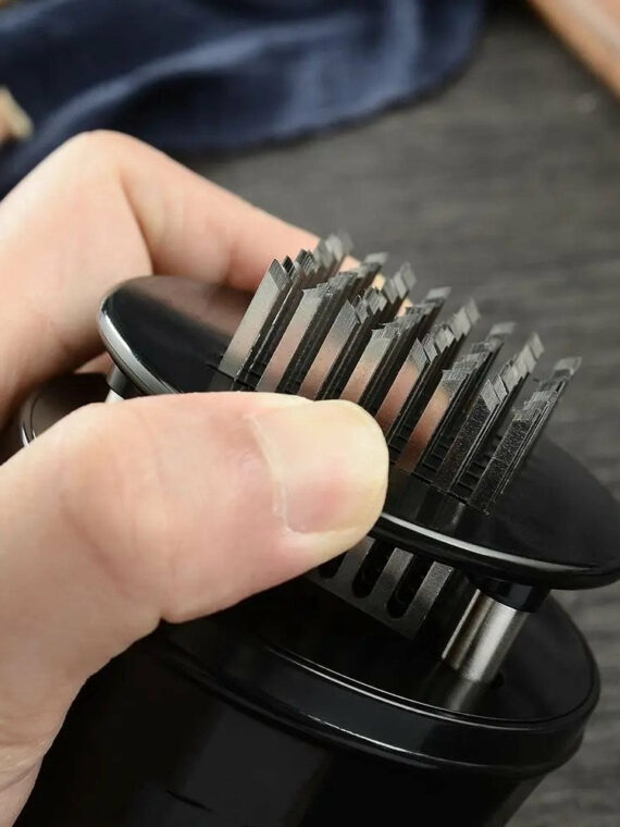 Stainless Steel Meat Tenderizer with 56 Blades - Juicy & Flavorful Results, Easy to Use & Clean