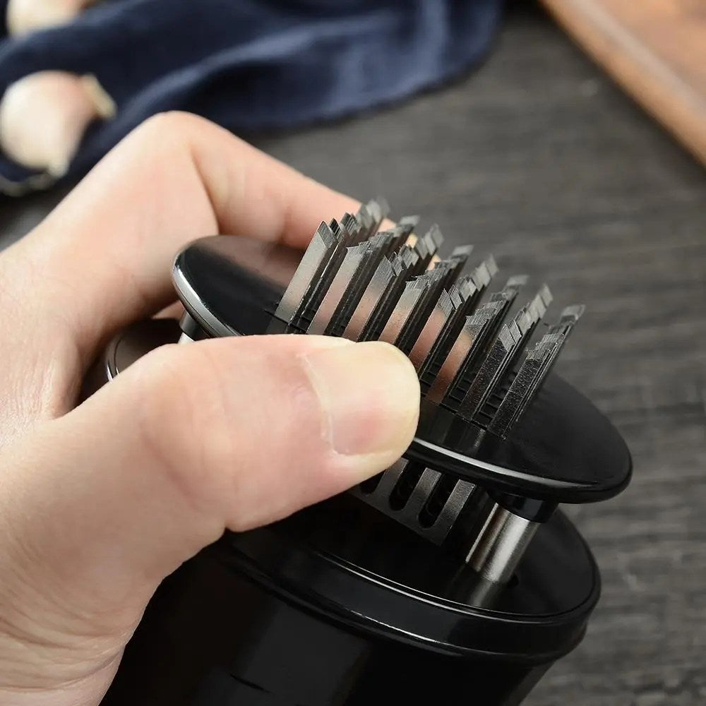 Stainless Steel Meat Tenderizer with 56 Blades - Juicy & Flavorful Results, Easy to Use & Clean