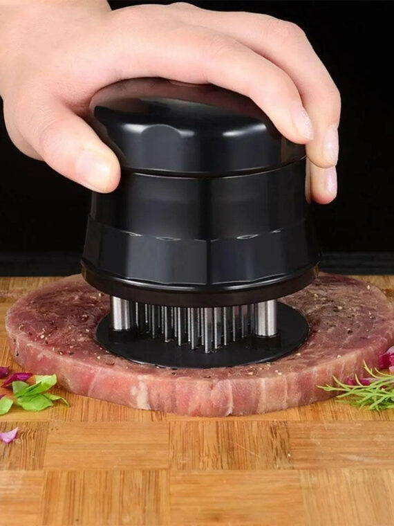 Stainless Steel Meat Tenderizer with 56 Blades - Juicy & Flavorful Results, Easy to Use & Clean
