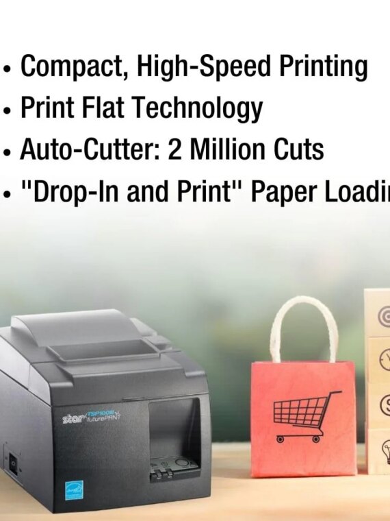 Star Micronics TSP143III Bluetooth Thermal Receipt Printer, High-Speed, iOS/Android/Windows Compatible