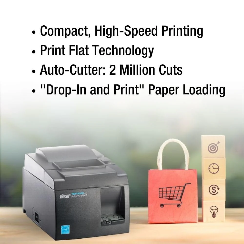 Star Micronics TSP143III Bluetooth Thermal Receipt Printer, High-Speed, iOS/Android/Windows Compatible