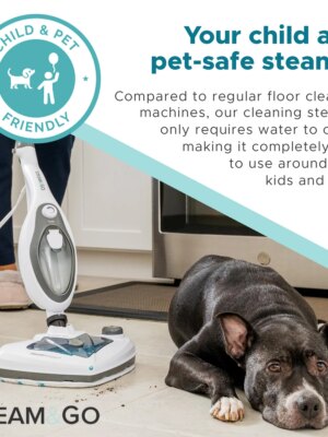 Steam and Go 10-in-1 Steam Mop, Dual Tank Floor Steamer with 360º Attachments, 20ft Cord, for Tile & Grout Cleaning