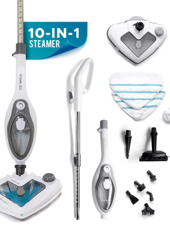 Steam and Go 10-in-1 Steam Mop with Dual Tank, 360º Attachments, 20-Foot Cord, for Tile & Grout Cleaning