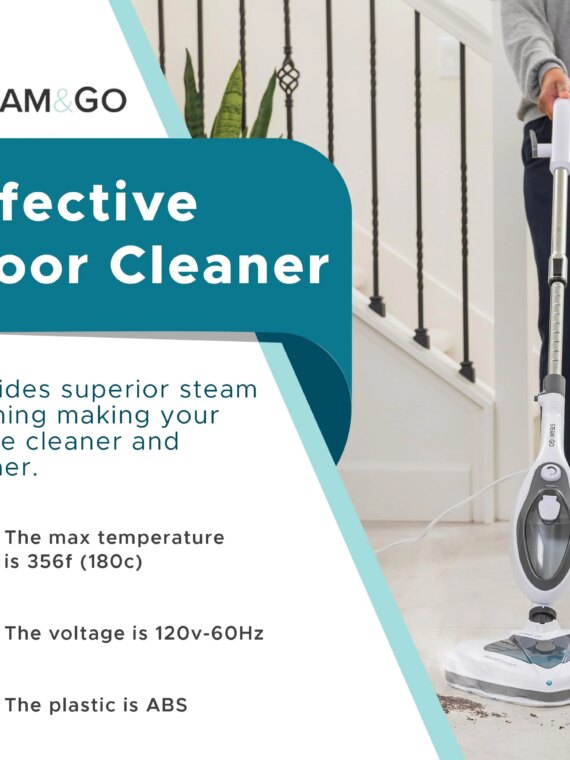 Steam and Go 10-in-1 Steam Mop with Dual Tank, 360º Attachments, 20-Foot Cord, for Tile & Grout Cleaning