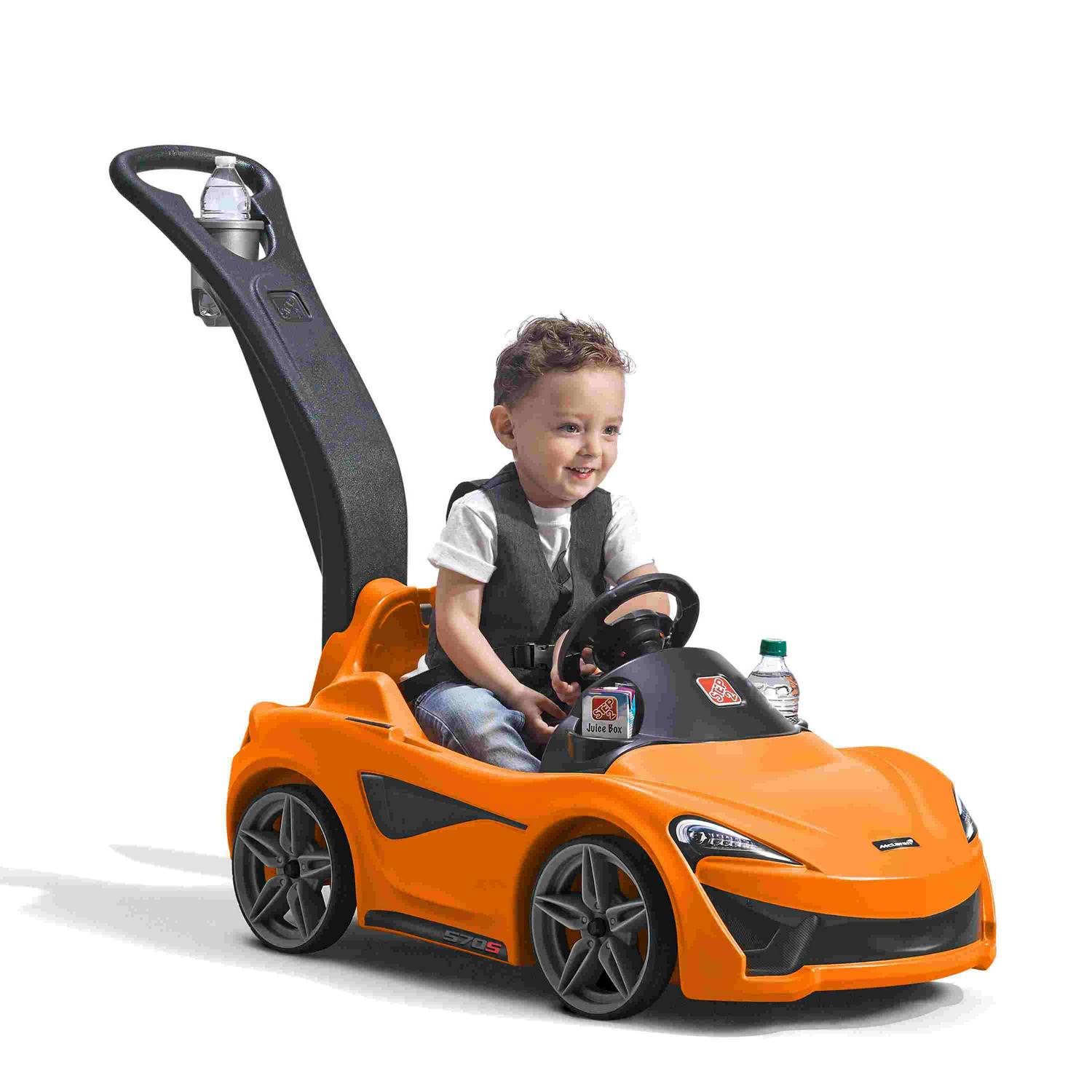 Step2 McLaren 570S Push Sports Car, Realistic Design, Whisper Wheels, Black, Unisex, Ages 18-48 Months